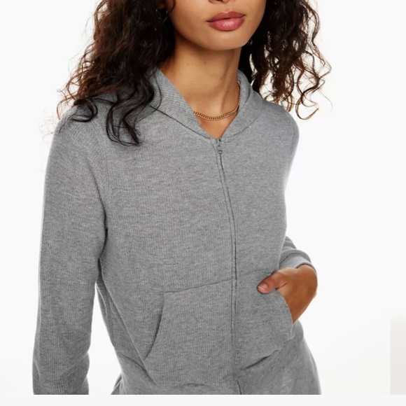 TNA waffle zip thermal hoodie in lilac - Picture 4 of 4